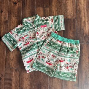 Magellan Outdoors Kids Green and Cream Pajama Set